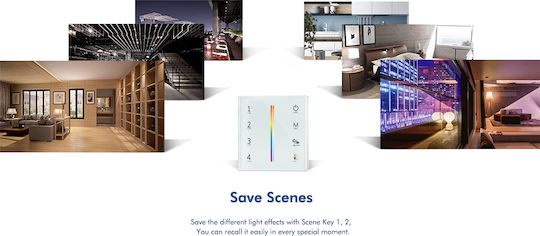 GloboStar Skydance Wall Mounted Dimmer Switch with LED Touch Frame
