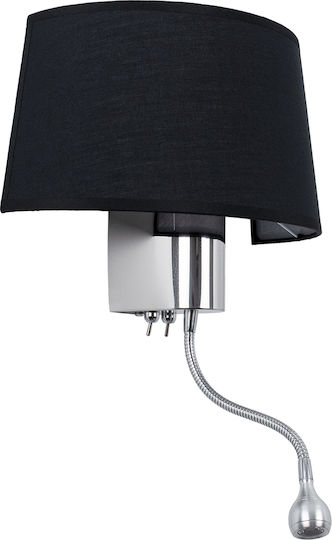 GloboStar Elegant Modern Wall Lamp with E27 Lamp Bulb Base and Switch Black 26.5x43x43cm