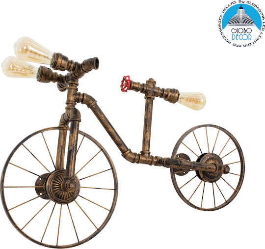 GloboStar Swiftwalker Vintage Leuchte Wand mit Fassung E27 Bronze 85x29.5x55cm