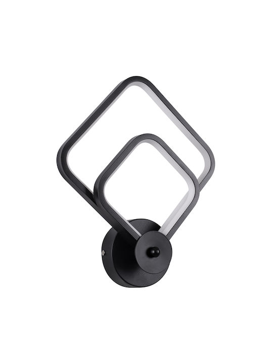 GloboStar Anna Modern Lamp Wall with Integrated LED and Adjustable White Light Black 25x30cm