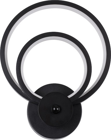 GloboStar Freddie Modern Lamp Wall with Integrated LED and Adjustable White Light Black 20x25cm
