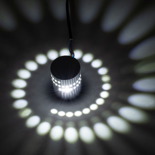 GloboStar Stains Επιτοίχια Εξωτερική Πλαφονιέρα LED IP44 5W με Ψυχρό Λευκό Φως 5.5x5.5εκ.