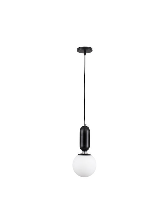 GloboStar Maverick Hängelampe Schwarz Kugel mit Fassung E27 30x20x33cm.