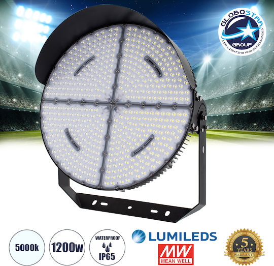 GloboStar Στεγανός Προβολέας LED 1200W Ψυχρό Λευκό 5000K IP65