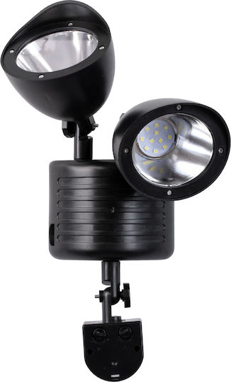 GloboStar Στεγανός Ηλιακός Προβολέας LED 10W Ψυχρό Λευκό 6000K με Αισθητήρα Κίνησης IP54