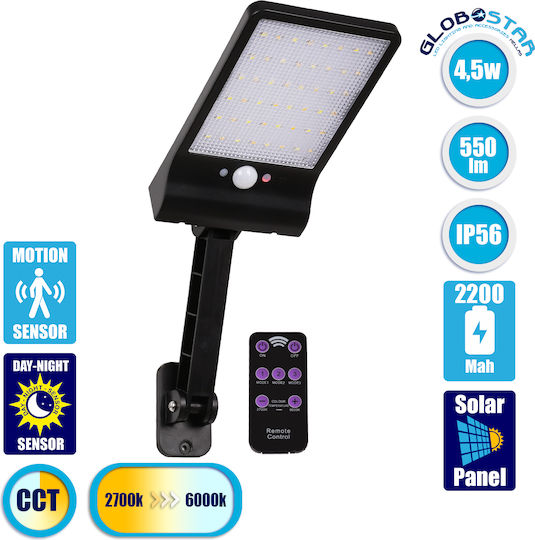 GloboStar Waterproof Solar LED Flood Light 4.5W Warm White 3000K with Motion Sensor and Photocell IP56