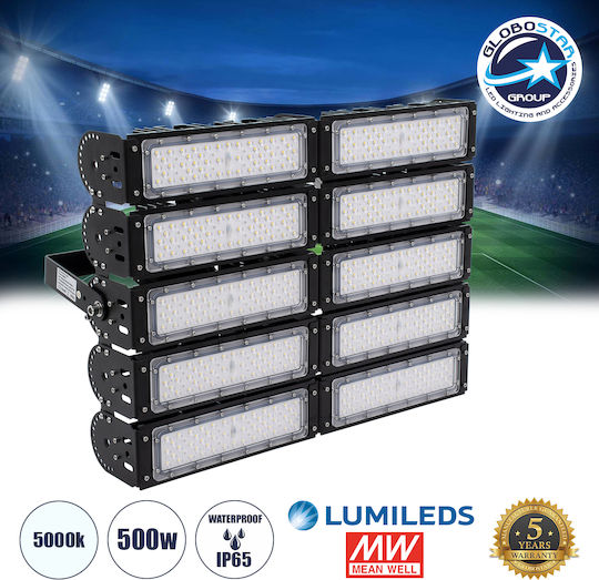 GloboStar Goliath Στεγανός Προβολέας LED 500W Ψυχρό Λευκό 5000K IP65