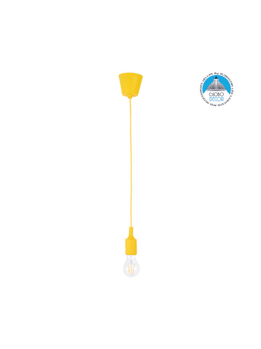 GloboStar Cablito Pendant Light Yellow with Socket E27 4x110cm