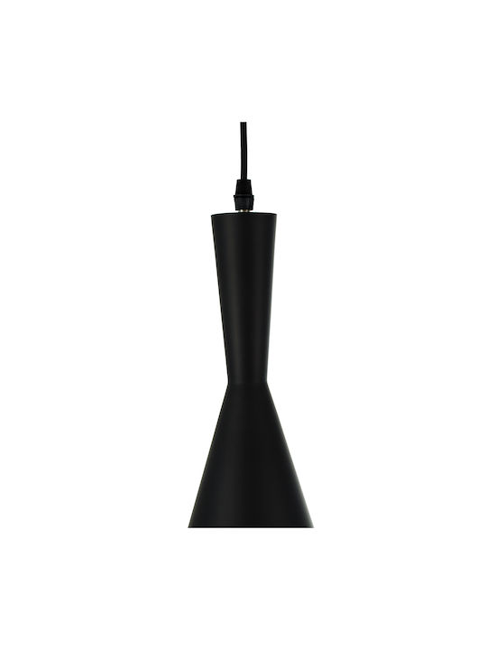 GloboStar Shanghai Ceiling Light Black Bell with E27 Socket 19x38x38cm
