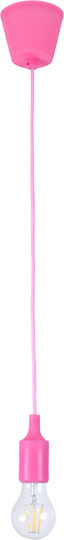 GloboStar Cablito Κρεμαστό Φωτιστικό Ροζ με Ντουί E27 4x110x110εκ.