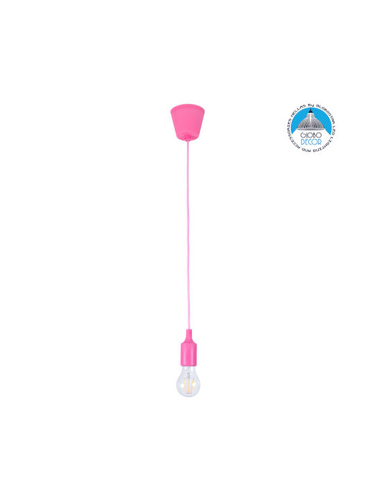 GloboStar Cablito Pendant Light Pink with Socket E27 4x110cm