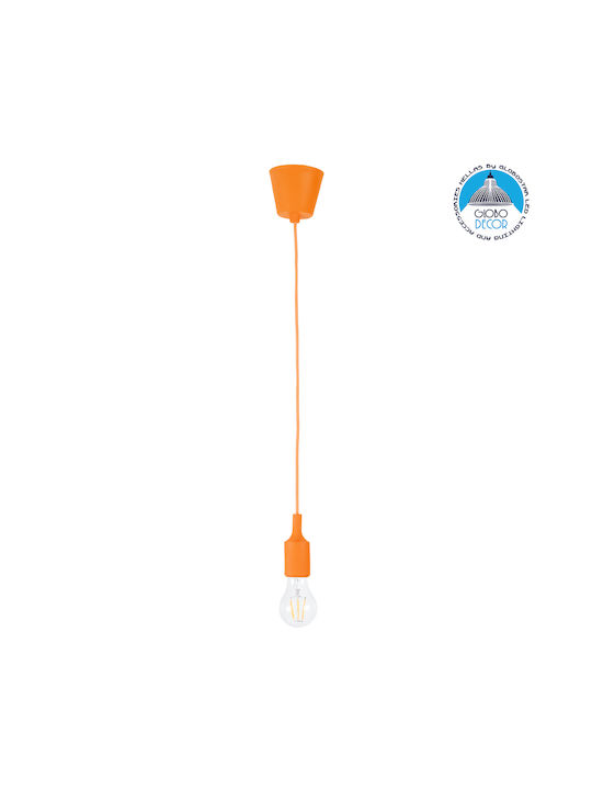 GloboStar Cablito Pendant Light Orange with Socket E27 4x110cm