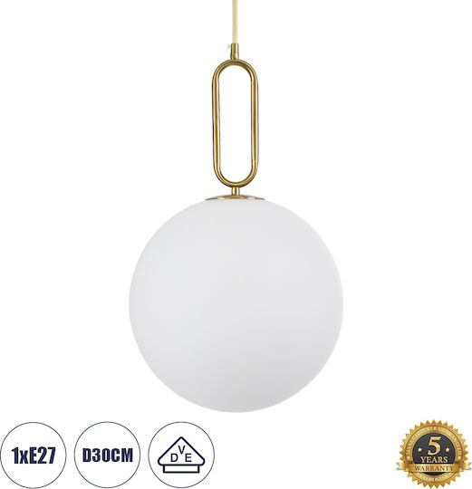 GloboStar Bellissimo Hängelampe Gold Kugel mit Fassung E27 30x52cm.