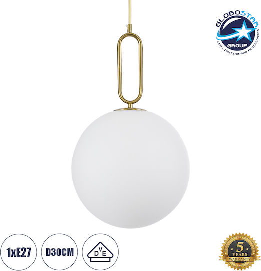 GloboStar Bellissimo Hängelampe Gold Kugel mit Fassung E27 30x52cm.