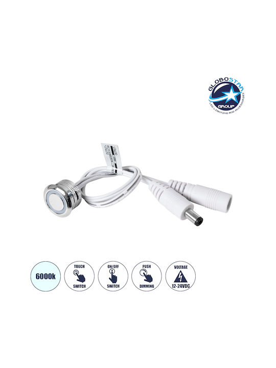 GloboStar Round Metallic Recessed Spot with Integrated LED and Cool White Light White 2x2cm. 1pcs