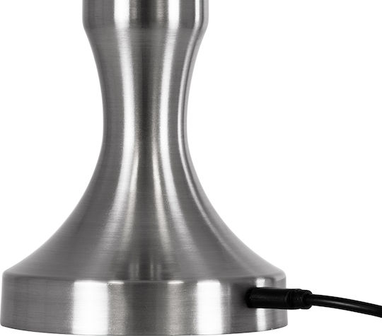 GloboStar Lunna Plastic Table Lamp LED with Silver Shade and Base