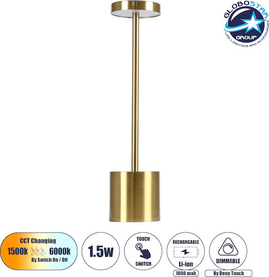 GloboStar Jojo Metall Tischlampe LED mit Gold Basis