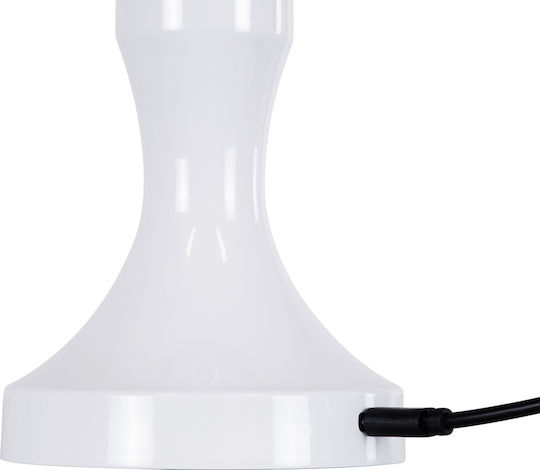 GloboStar Lunna Kunststoff Tischlampe LED mit Weiß Schirm und Basis