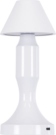 GloboStar Lunna Kunststoff Tischlampe LED mit Weiß Schirm und Basis