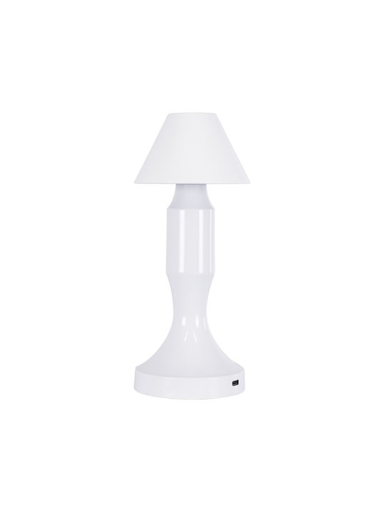 GloboStar Lunna Plastic Table Lamp LED with White Shade and Base