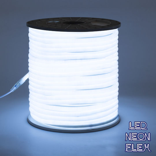 GloboStar Αδιάβροχη Ταινία LED 220V Ψυχρό Λευκό Φως 1m Neon Flex
