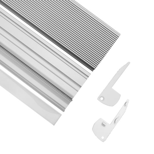 GloboStar Set 25 Pieces External LED Strip Aluminum Profile Corner Stairs with Opal Cover 100x5.9x2.1cm