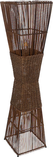 GloboStar Palma Floor Lamp H130xW30cm. with Socket for Bulb E27 Brown