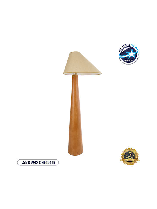 GloboStar Kauai Floor Lamp H145xW55cm. with Socket for Bulb E27 Beige