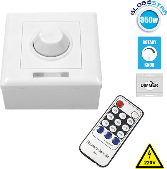 GloboStar Dimmer Switch with Frame LED Rotary 350W 220V