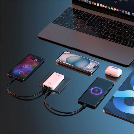 Dudao Φορτιστής Χωρίς Καλώδιο GaN με Θύρα USB-A και Θύρα USB-C 65W Power Delivery Λευκός (A65Q)