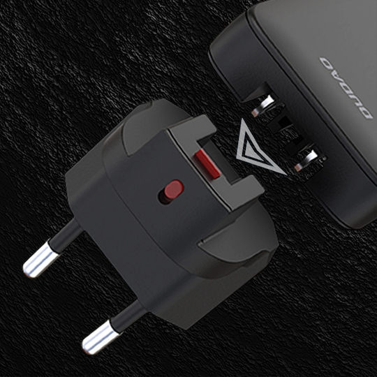 Dudao Charger Without Cable GaN with USB-A Port and USB-C Port 65W Power Delivery Blacks (A65Q)
