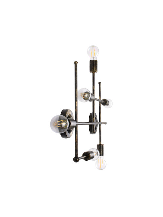 GloboStar Piping Industrial Φωτιστικό Τοίχου με Ντουί E27 Μπρούτζινο 66x49εκ.