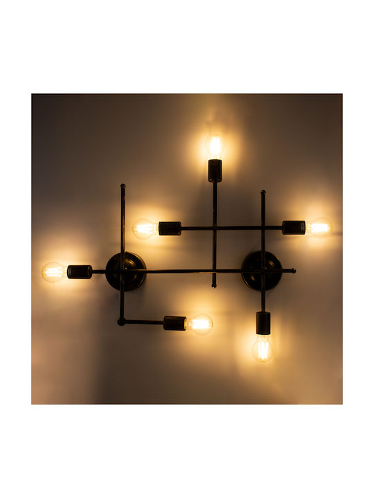 GloboStar Piping Industrial Φωτιστικό Τοίχου με Ντουί E27 Μπρούτζινο 66x49εκ.