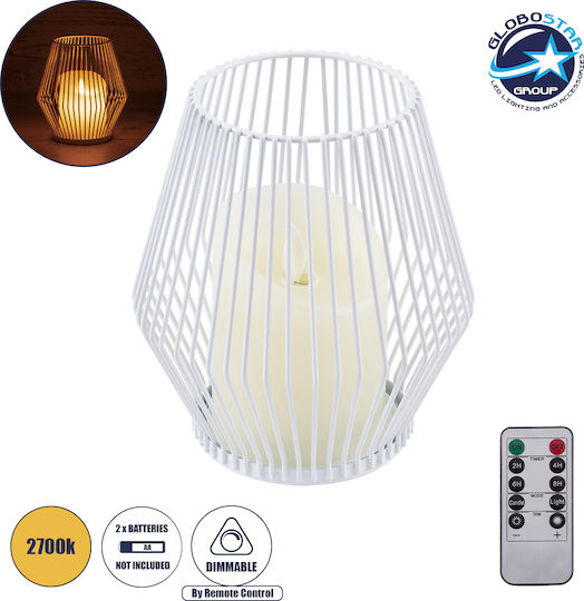 GloboStar Διακοσμητικό Φωτιστικό Cadle LED Θερμό Λευκό 2700K Κερί 14x14x16εκ.