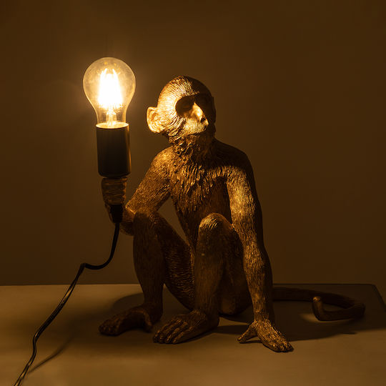 GloboStar Apes Decorative Lamp Figure with Socket for Bulb E27 Gold