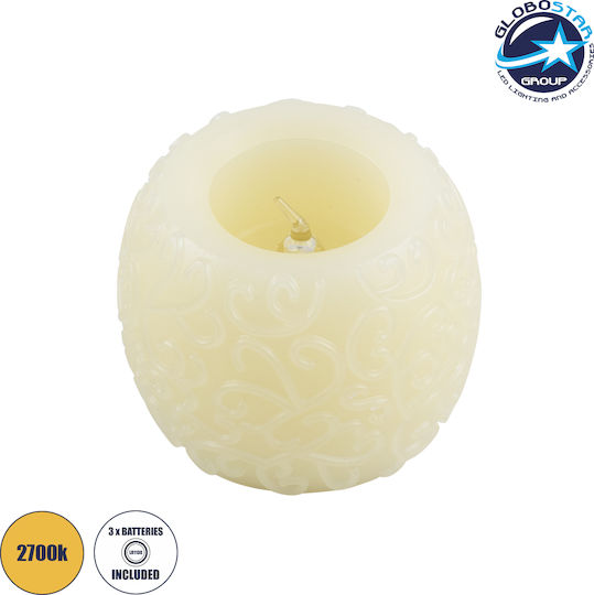 GloboStar CANDLE Dekorative Lampe Wachs-Politur Weiß