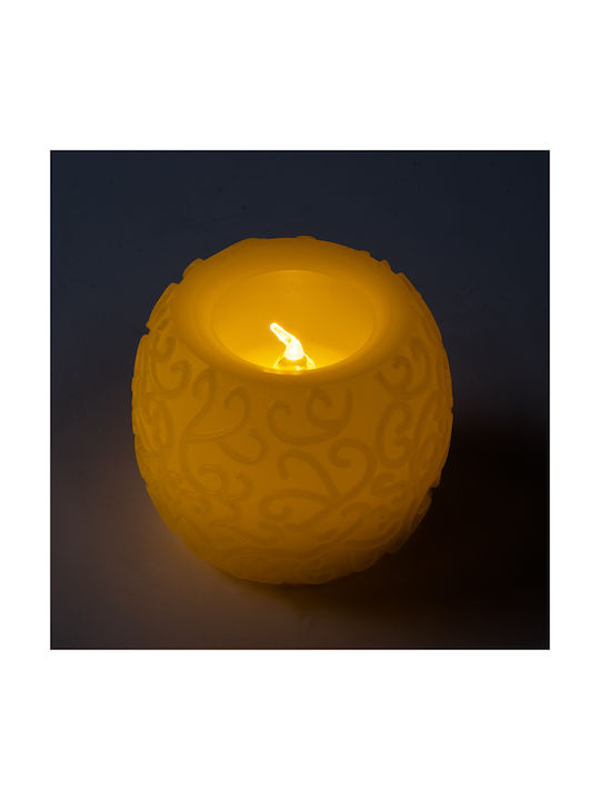 GloboStar Διακοσμητικό Φωτιστικό CANDLE LED Θερμό Λευκό 2700K Κερί 6x6x5εκ.