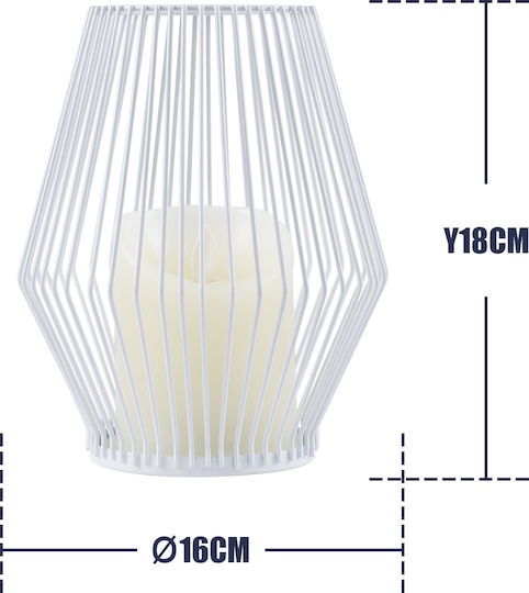 GloboStar Διακοσμητικό Φωτιστικό Cadle LED Θερμό Λευκό 2700K Κερί 16x16x18εκ.