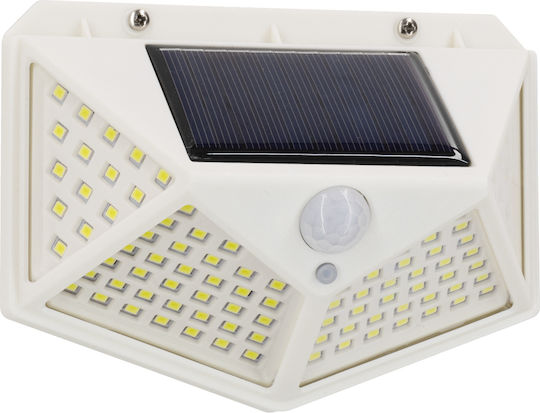 GloboStar Επιτοίχιο Ηλιακό Φωτιστικό 10W 1000lm Ψυχρό Λευκό 6000K με Αισθητήρα Κίνησης και Φωτοκύτταρο IP65 13.6x5.2x9εκ.