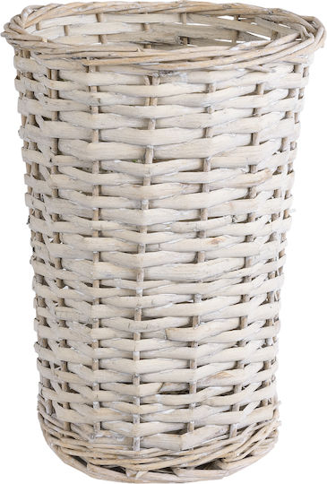 GloboStar Artificial Garden Domingo Κασπώ Ξύλινο Λευκό με Βάση 21x21x30εκ.