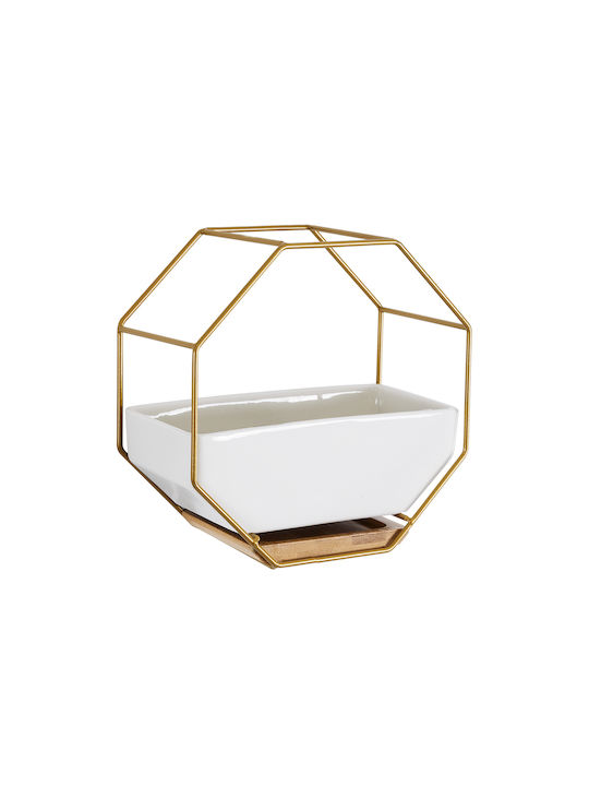 GloboStar Hanging Planter Ceramic White 18x10x18cm.