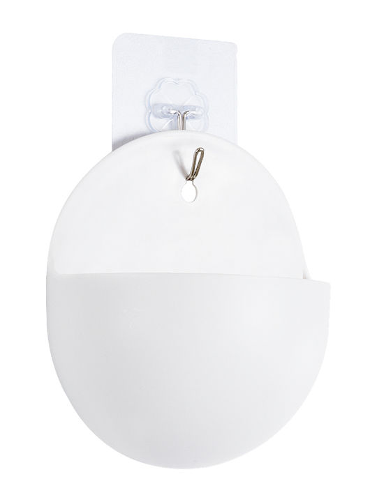 GloboStar Artificial Garden Lyon Саксия Пластмаса Бял Със стойка 12x6x13.5εκ.