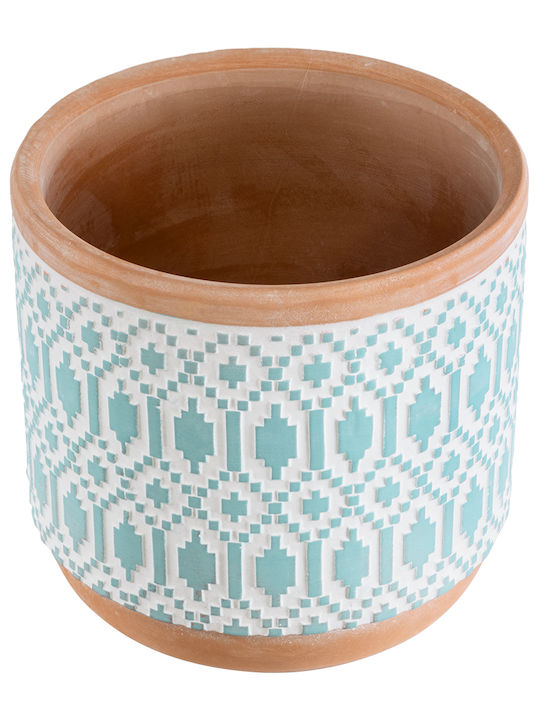 GloboStar Artificial Garden Delhi Planter Ceramic Light Blue 14.5x14.5x13cm.
