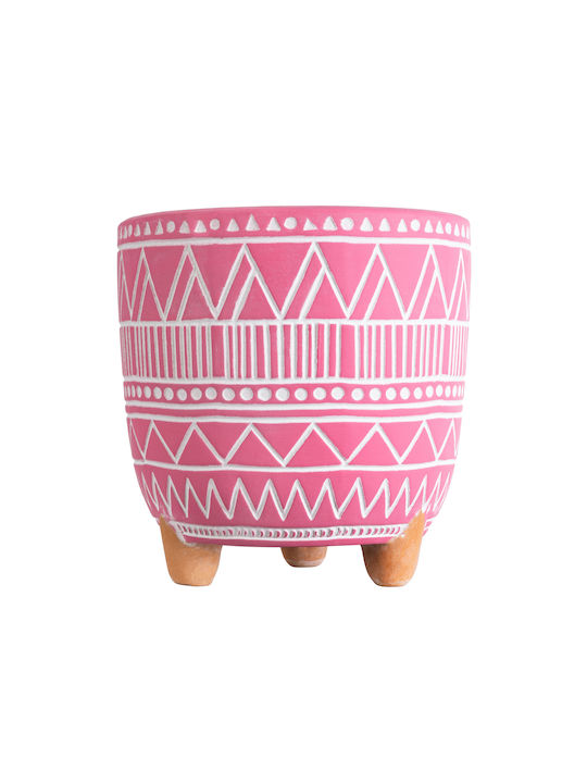 GloboStar Planter Ceramic Pink with Stand 16x16x16cm.