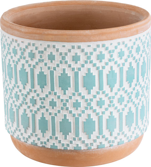 GloboStar Artificial Garden Delhi Planter Ceramic Light Blue 14.5x14.5x13cm.