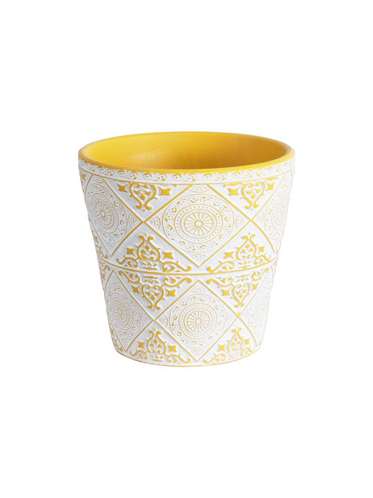 GloboStar Ghiveci Ceramică Alb 14x14x13εκ.