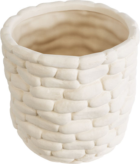 GloboStar Planter Ceramic White with Stand 15.5x15.5x15cm.
