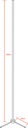 GloboStar LED Floor Lamp H250cm. with Natural White Light 130lm Black