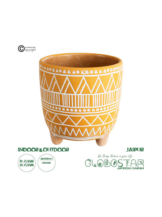 GloboStar Artificial Garden Jaipur Κασπώ Κεραμικό Πορτοκαλί 16x16x16εκ.