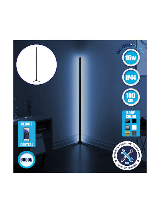 GloboStar LED Floor Lamp H100xW3cm. with Cool White Light 140lm Black